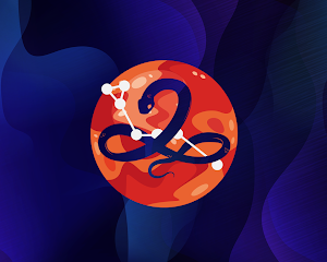 Pictorial representation of the APT Boggy Serpens. An illustrated blue snake is highlighted by a red circle against a night sky. The constellation serpens.