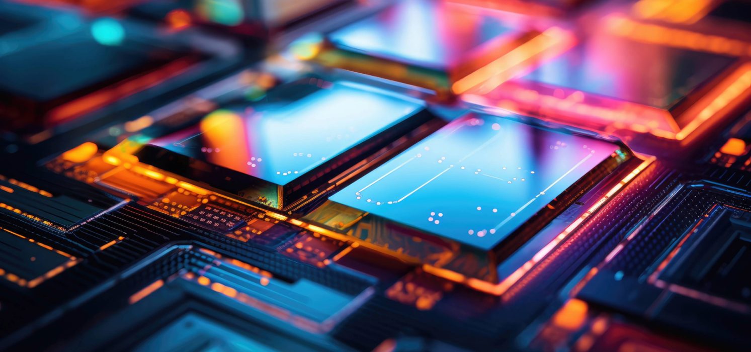 Pictorial representation of how K8 operators betray your security posture. A close-up of a futuristic microchip with glowing circuits in vibrant colors, including blue, purple, and orange, reflecting light.